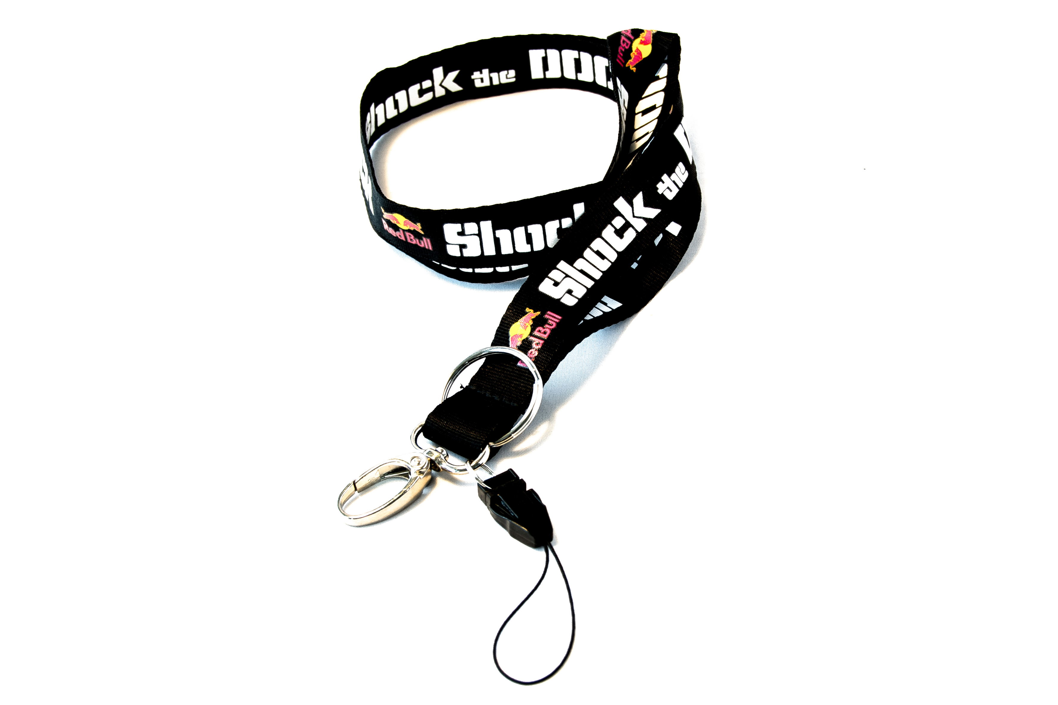 Bedrucktes Nylon-Lanyard mit Schlüsselring, Oval-haken und Handyschlaufe