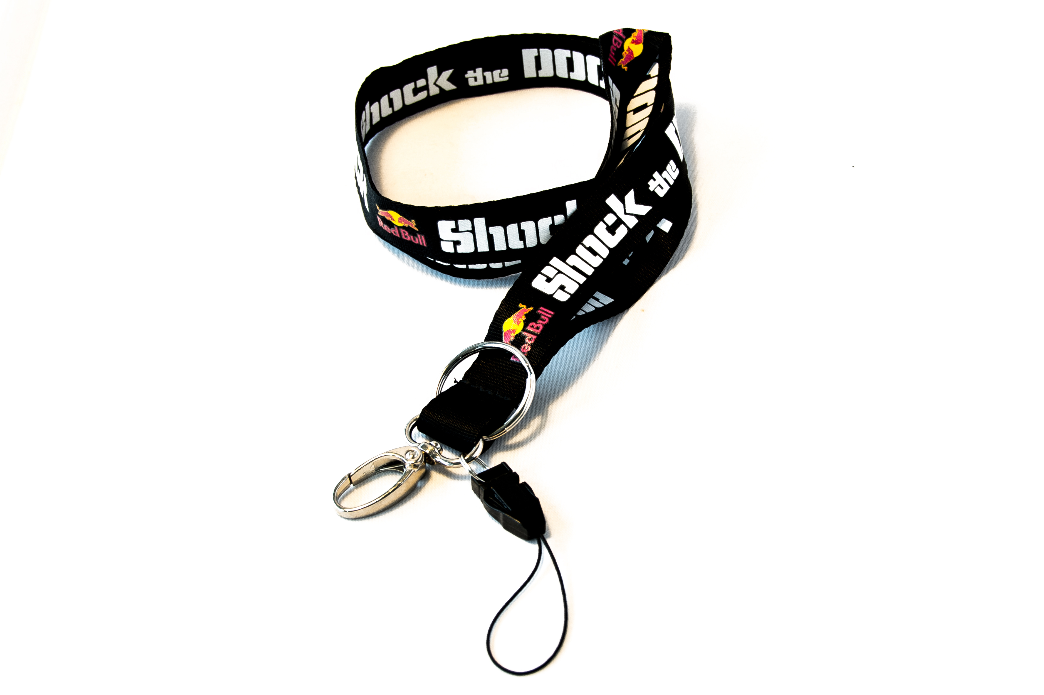 Bedrucktes Nylon-Lanyard mit Schlüsselring, Oval-haken und Handyschlaufe