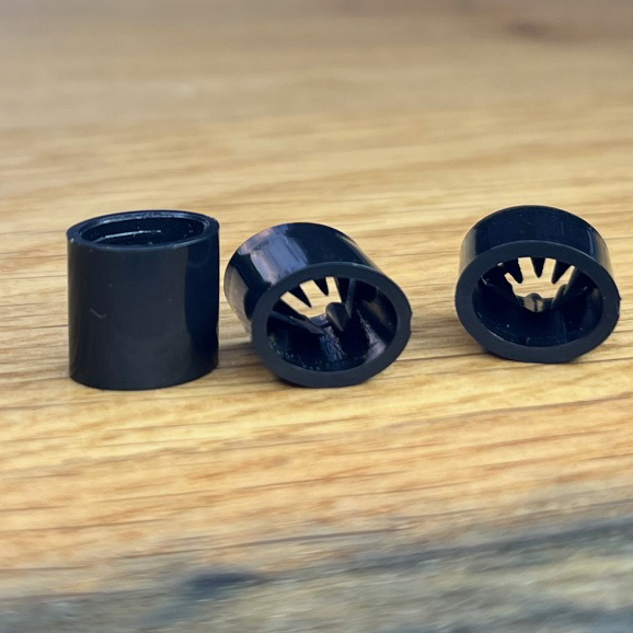 ovaler Kunststoffverschluss in schwarzer Farbe